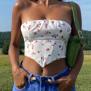 Princess Polly Ivy Bustier White Floral 6 M